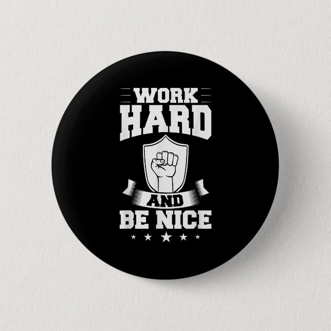Macaron Rond 5 Cm Work Hard Quotes Insration Motivational Saying  (Devant)