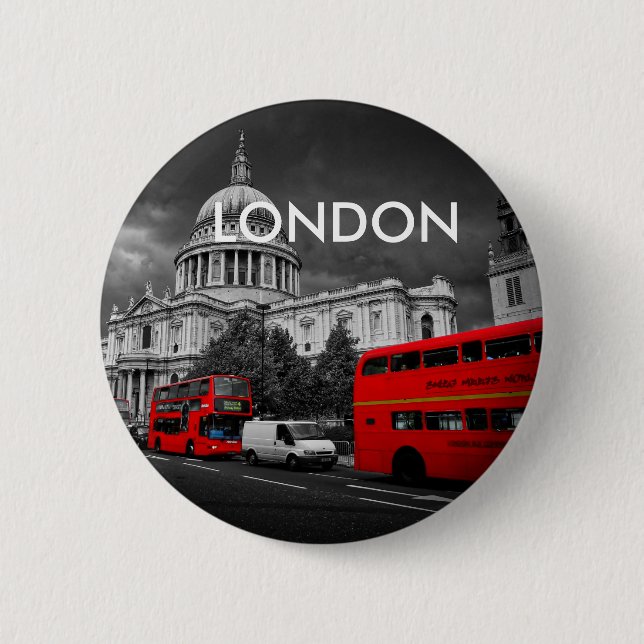 Macaron Rond 5 Cm World Cities - London (Devant)