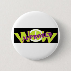 Macaron Rond 5 Cm WOUAH ! Bouton APPROUVÉ