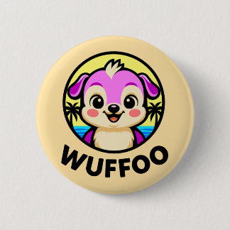Macaron Rond 5 Cm Wuffoo Adventures Cute Kawaii Puppy animation