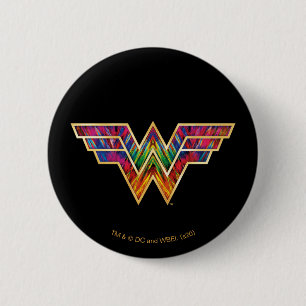 Macaron Rond 5 Cm WW84   Logo de Wonder Woman Kaleidoscope