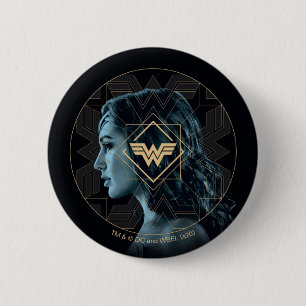 Macaron Rond 5 Cm WW84  Logo de Wonder Woman Portrait à motifs