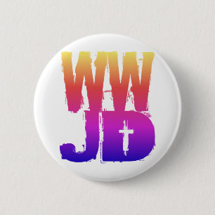 Macaron Rond 5 Cm WWJD ce qui Jésus ferait