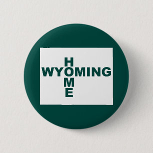 Macaron Rond 5 Cm Wyoming Home Loin De L'Écran Bouton D'État