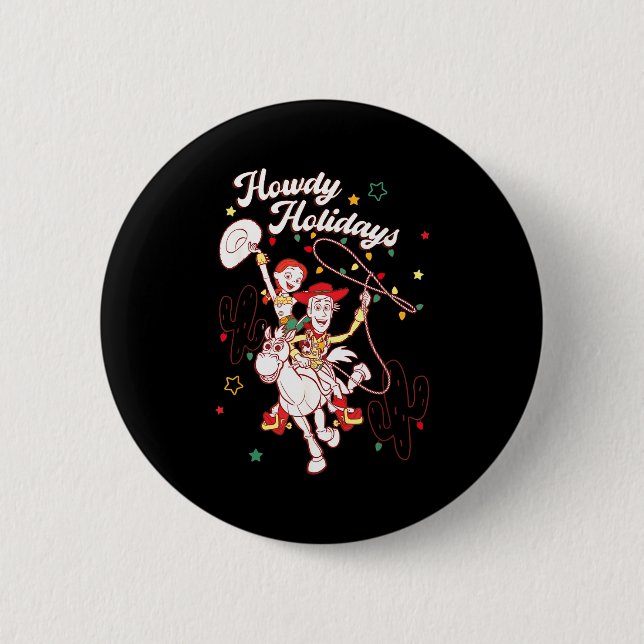 Macaron Rond 5 Cm Xar Christmas Howdy Holidays Friends  (Devant)