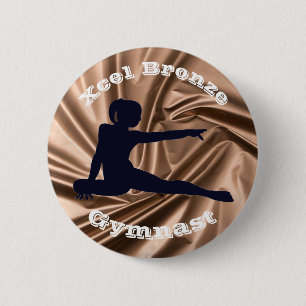 Macaron Rond 5 Cm Xcel Bronze Gymnaste - Bouton Gymnastique Filles