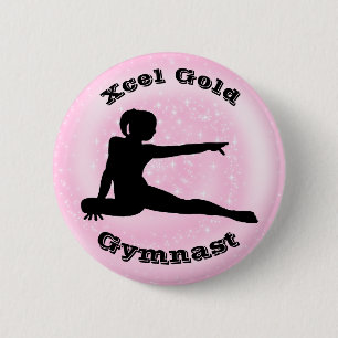 Macaron Rond 5 Cm Xcel Gold Gymnast - Bouton de gymnastique féminine