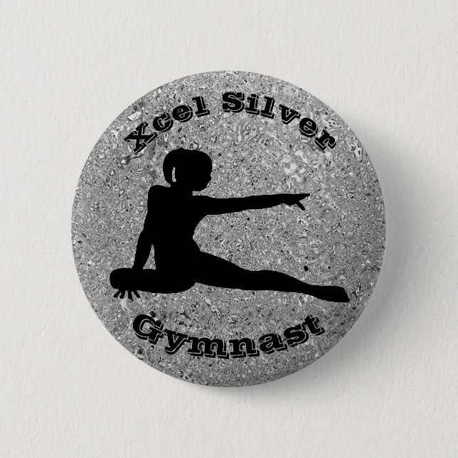 Macaron Rond 5 Cm Xcel Silver Gymnast - Bouton de gymnastique fémini (Devant)