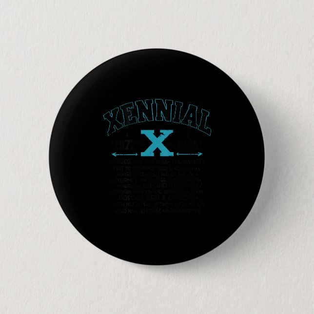 Macaron Rond 5 Cm Xennial Generation X 1970s 1980s Millennial Gen X  (Devant)