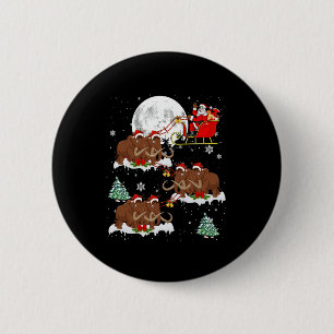 Macaron Rond 5 Cm Xmas Lighting Tree Père Noël équitation laine Mamm