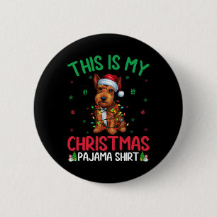 Macaron Rond 5 Cm Xmas Tree Père Noël Scottish Terrier Dog Christma