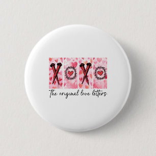 Macaron Rond 5 Cm Xoxo Les Lettres d'Amour Originales Valen Retro Ch
