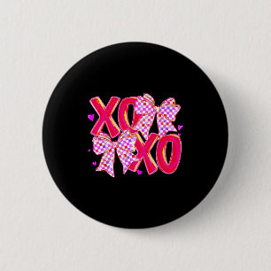 Macaron Rond 5 Cm Xoxo Saint-Valentin Amour Drôle Coquette Nœud À Ca