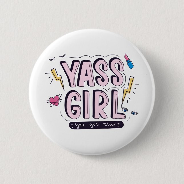 Macaron Rond 5 Cm Yass Girl | Vous Avez Obtenu (Devant)