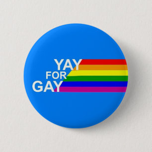 Macaron Rond 5 Cm Yay Pour Gay !Badge