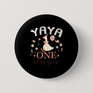 Macaron Rond 5 Cm Yaya de la fille du premier anniversaire d'une oie