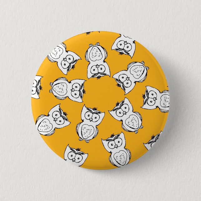 Macaron Rond 5 Cm Yellow Cute Animal Pattern (Devant)