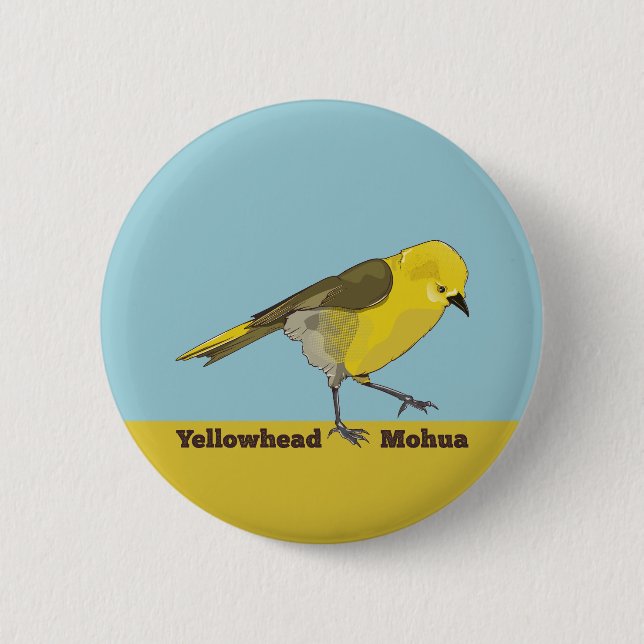 Macaron Rond 5 Cm Yellowhead Mohua (Devant)