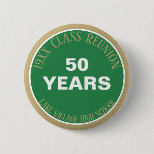 Macaron Rond 5 Cm YES! Custom 50th class reunion button
