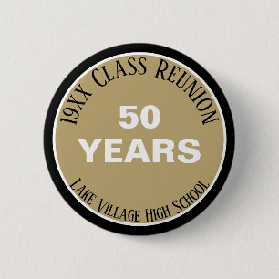 Macaron Rond 5 Cm YES! Custom 50th class reunion button