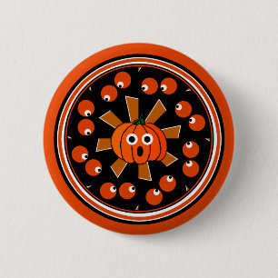 Macaron Rond 5 Cm Yeux Citrouilles à étoile