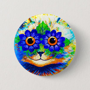Macaron Rond 5 Cm Yeux de fleurs de chat
