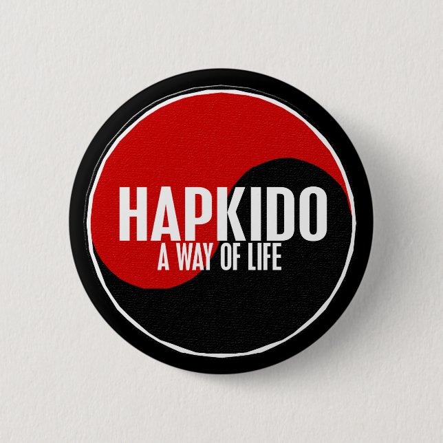 Macaron Rond 5 Cm Yin Yang HAPKIDO 1 (Devant)