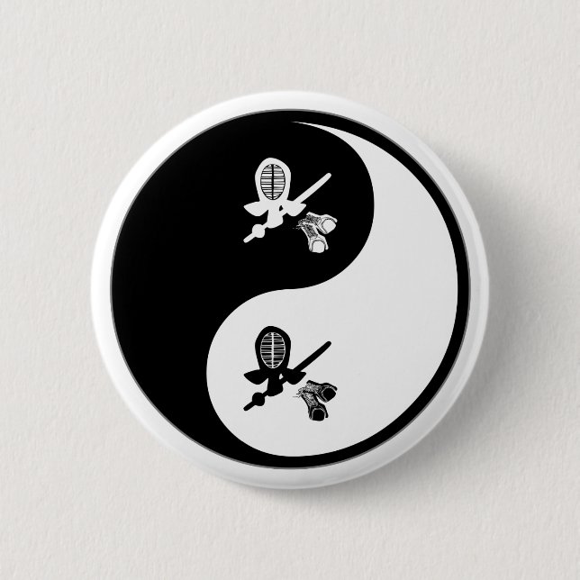Macaron Rond 5 Cm Yin Yang Kendo (Devant)