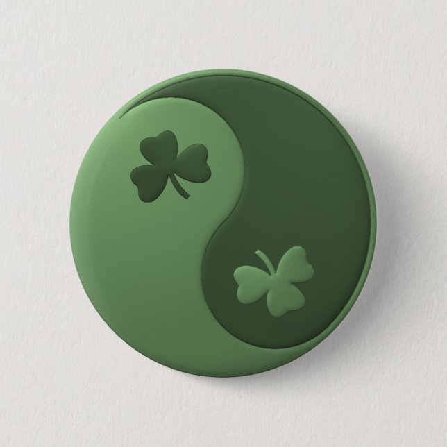 Macaron Rond 5 Cm Yin Yang Shamrocks (Devant)