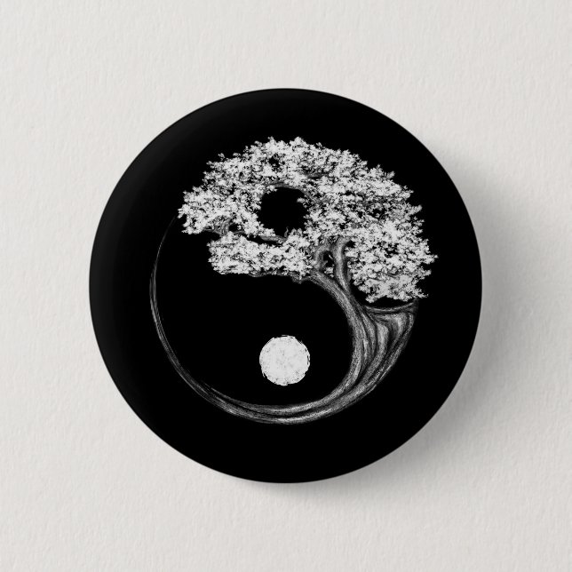 Macaron Rond 5 Cm Yin Yang Tree (Devant)