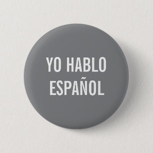 MACARON ROND 5 CM YO HABLO ESPAÑOL JE PARLE ESPAGNOL BOUTON AIDE