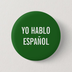 MACARON ROND 5 CM YO HABLO ESPAÑOL JE PARLE ESPAGNOL BOUTON AIDE