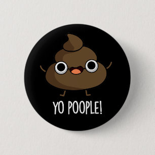Macaron Rond 5 Cm Yo Popeople Funny Poop Pun Dark BG