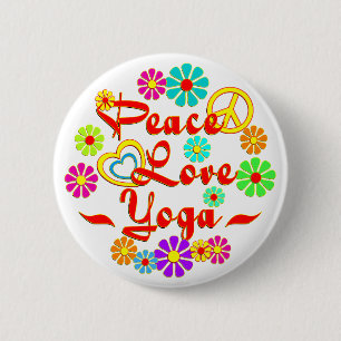Macaron Rond 5 Cm Yoga d'AMOUR de PAIX
