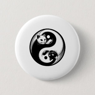 Macaron Rond 5 Cm Yoga félin Tai Chi Mandala Zen Yin Yang