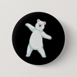 Macaron Rond 5 Cm Yoga Fitness Gymnastique de l'ours polaire