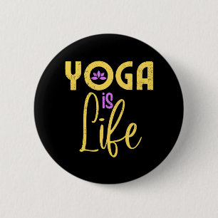 Macaron Rond 5 Cm Yoga Is Life Yoga Meditaion