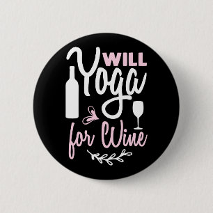 Macaron Rond 5 Cm Yoga Lover Will Yoga Pour Vin