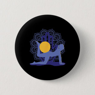 Macaron Rond 5 Cm Yoga Méditations Chakras Mandalas Contrology Pilat