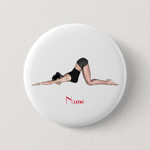 Macaron Rond 5 Cm Yoga Poses Thunder_Cove