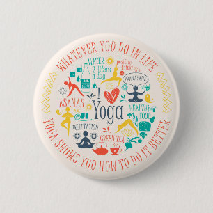 Macaron Rond 5 Cm Yoga Quotes