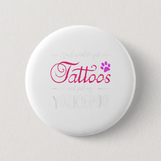 Macaron Rond 5 Cm Yorkiepoo Amoureux des chiens Tattoo Funny Chien M