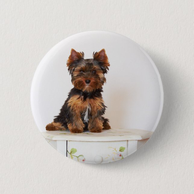 Macaron Rond 5 Cm Yorkshire Terrier (Devant)