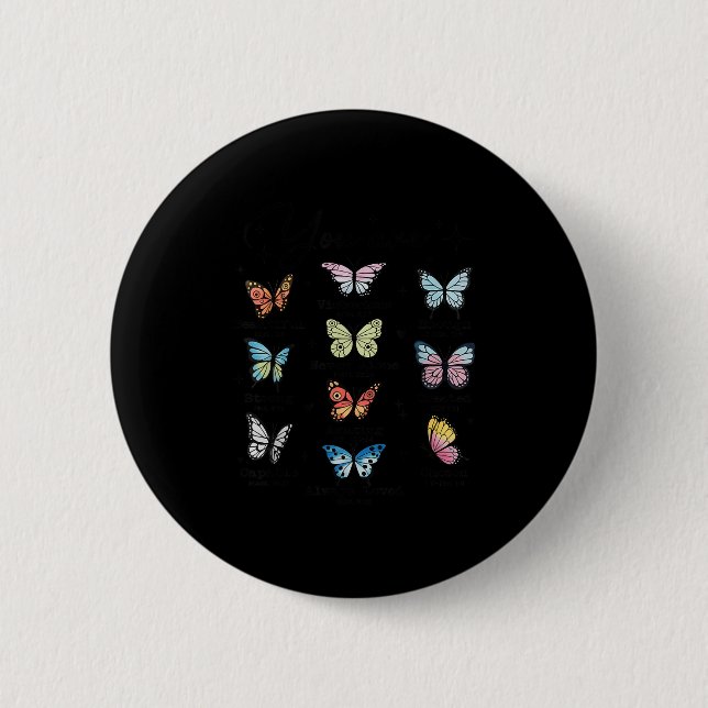 Macaron Rond 5 Cm You Are Butterfly Beautiful Christian Religious Bi (Devant)