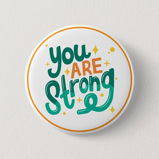 Macaron Rond 5 Cm You Are Strong Encouragement Affirmation (Devant)