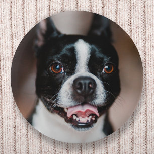 Macaron Rond 5 Cm Your Dog Photo   Fur Baby Cute Puppy Image Upload