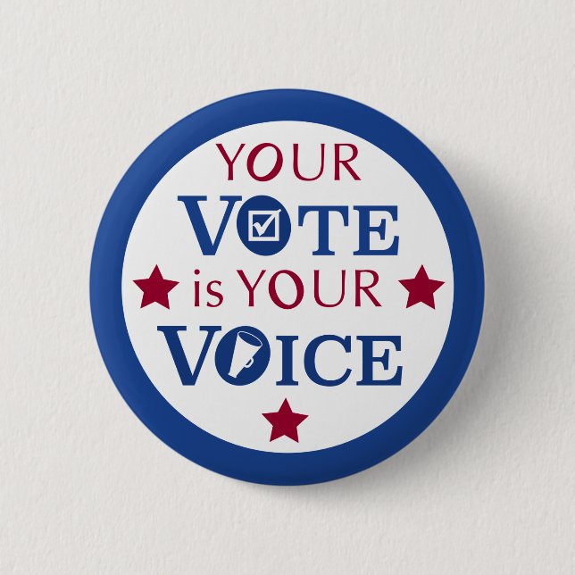 Macaron Rond 5 Cm Your Vote is Your Voice (Devant)
