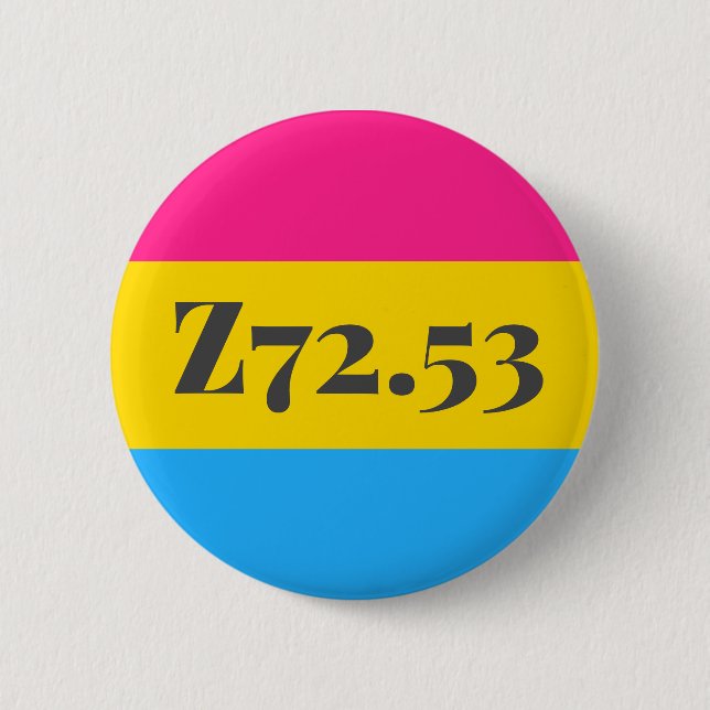 Macaron Rond 5 Cm Z72.53 : Pansexuel à haut risque (Devant)