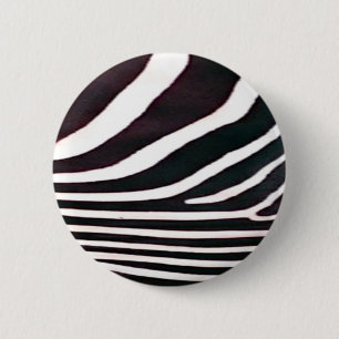 Macaron Rond 5 Cm Zebra Black and White Stripes Print