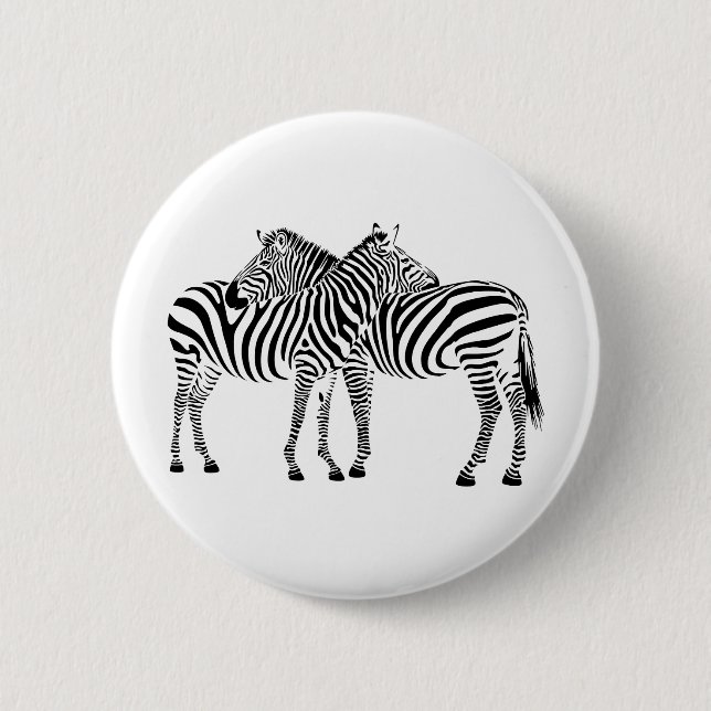 Macaron Rond 5 Cm Zebra Love (Devant)